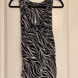 Stylish Black and White Zebra Print Women's Top